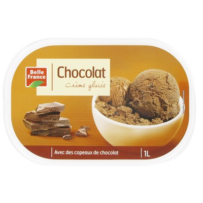 CREME GLACEE CHOCOLAT COPEAUX BF BAC 1 L 505 G