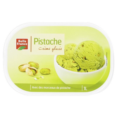 Belle France Pistachio Ice Cream with Pieces Tub 1L 520g