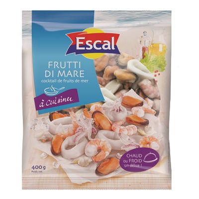 Mélange de fruits de mer précuits, glacés, surgelés, 400g