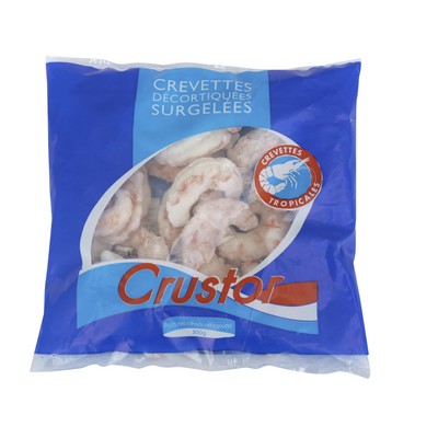 Raw Peeled Frozen Shrimp 26/30 pcs/lb, Crustor 300g Bag