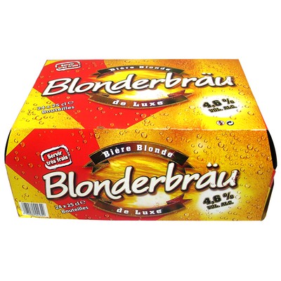 Pack of 24x25cl Blonderbrau Premium Blonde Beer