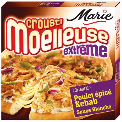 CroustiMoelleuse Extreme Pizza - Kebab: Spicy Chicken, Onions, Peppers, White Sauce 530g