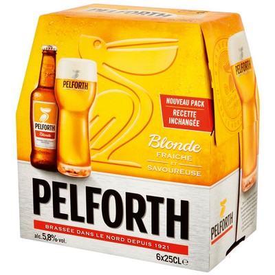 Pelforth Blonde regional blonde beer from the North Pack 6x25CL 5.8°