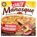 Pizza Crazy Pepperoni 470g cuite au feu de bois, surgelée