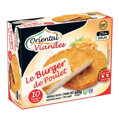 Halal Frozen Chicken Burger 10x60g – O.Viandes