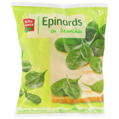 Belle France Leaf Spinach Portions 1kg Bag