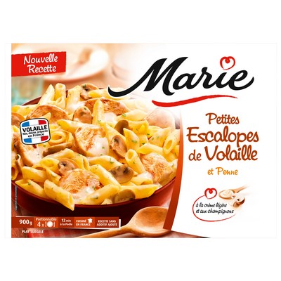 Chicken Escalopes and Penne with Creamy Paris Mushrooms MARIE 900g