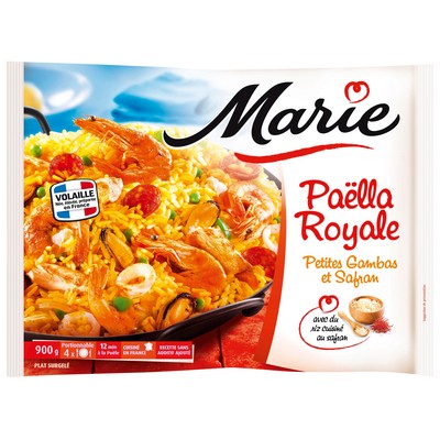 PAELLA ROYALE AUX PETITES GAMBAS RIZ CUISINE AU SAFRAN MARIE 900G
