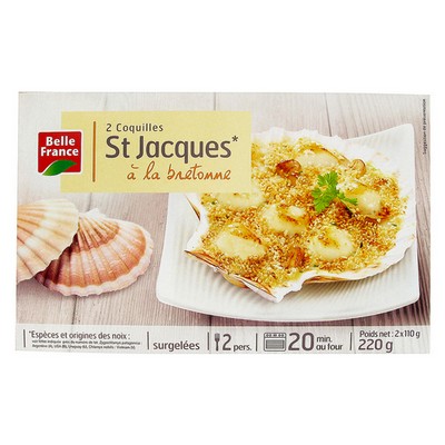 COQUILLE ST JACQUES A LA BRETONNE X 2 BF ETUI 220G