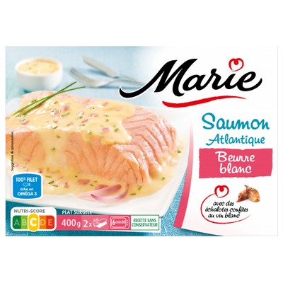 SAUMON DU PACIFIQUE MARIE AU BEURRE BLANC avec des échalotes au vin blanc 400 G