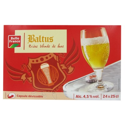 BALTUS BIERE BLONDE DE LUXE 4.5 % BF BTLE 24X 25CL