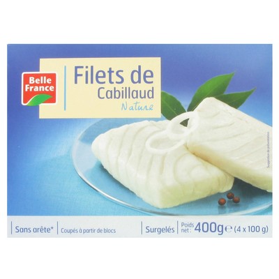 FILET DE CABILLAUD NATURE X 4 BF ETUI 400 G