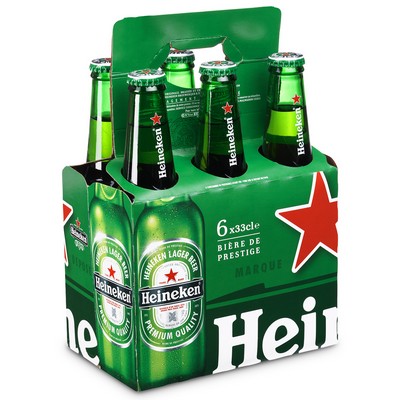PACK OF 6 BEER BTLE 33CL BASKET HEINEKEN