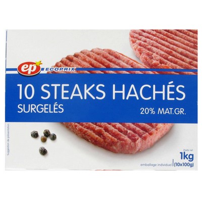 Minced Beef Steaks 20% Fat x10 - 1kg Box