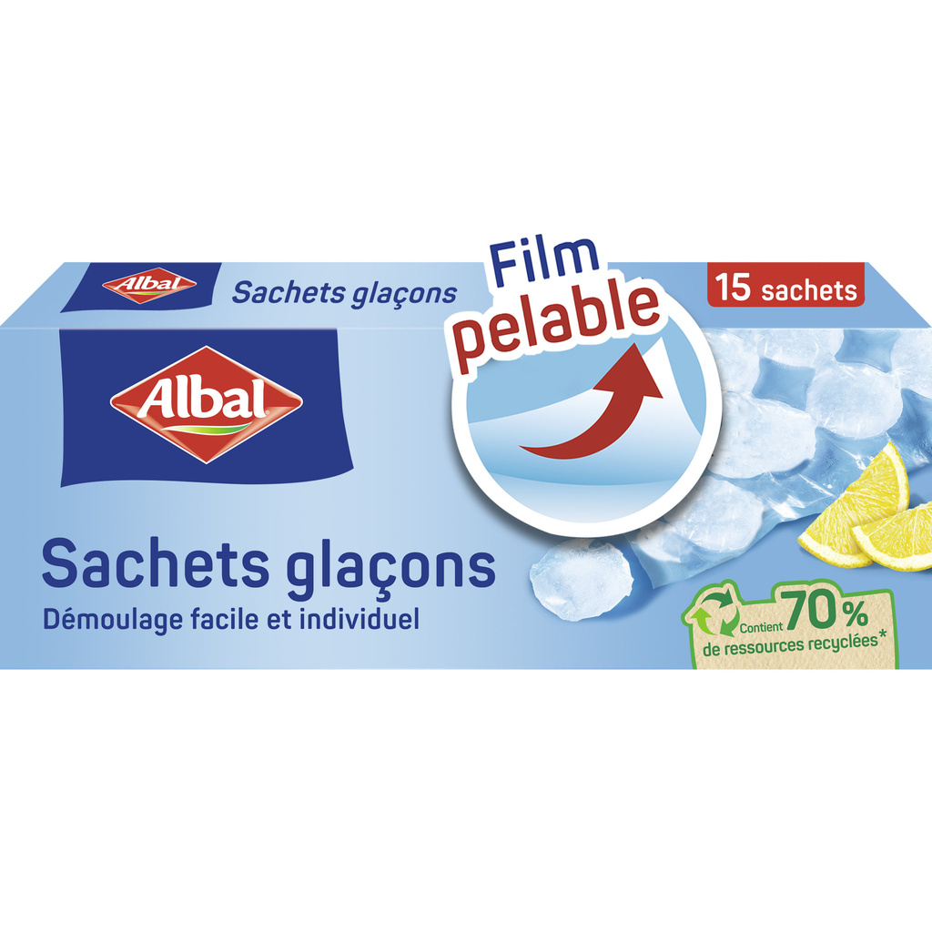 Sachets glaçons démoulage facile x15 ALBAL