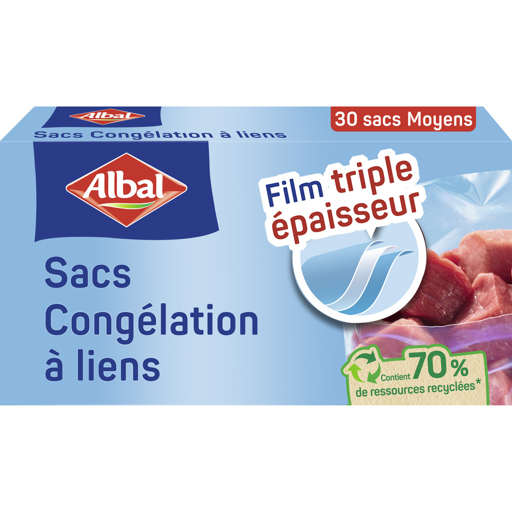 Sacs Congélation Liens Moyen Modèle 3L x30 ALBAL
