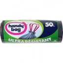 Ultra Strong 50L Drawstring Trash Bags x10, 100% Recycled Plastic, Handy Bag