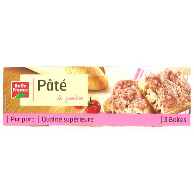 PATE DE JAMBON SANS NITRITE X 3 BF BOITE 234 G