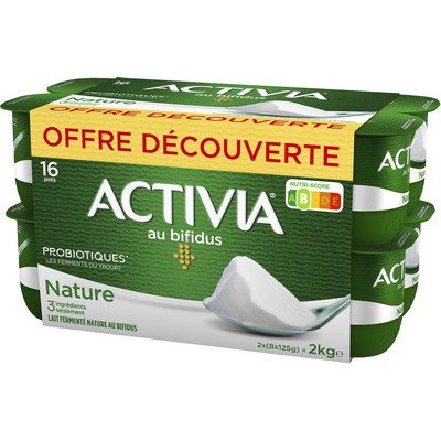Activia yaourt nature bifidus 16x125g Offre Découverte