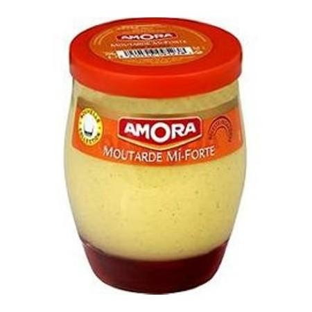 GLASS JAR 160G MUSTARD HALF STRONG AMO