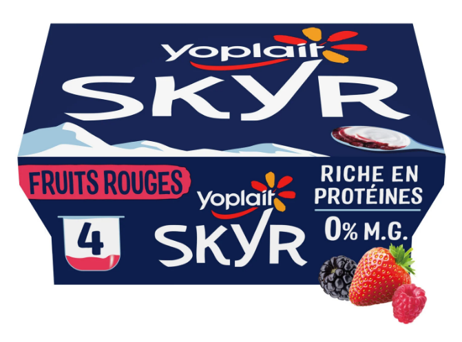 RAY YOPLAIT SKYR SUR LIT DE FRUITS ROUGE 100GX4