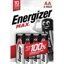 Pile Alcalines Energizer Max AA/LR6, pack de 4