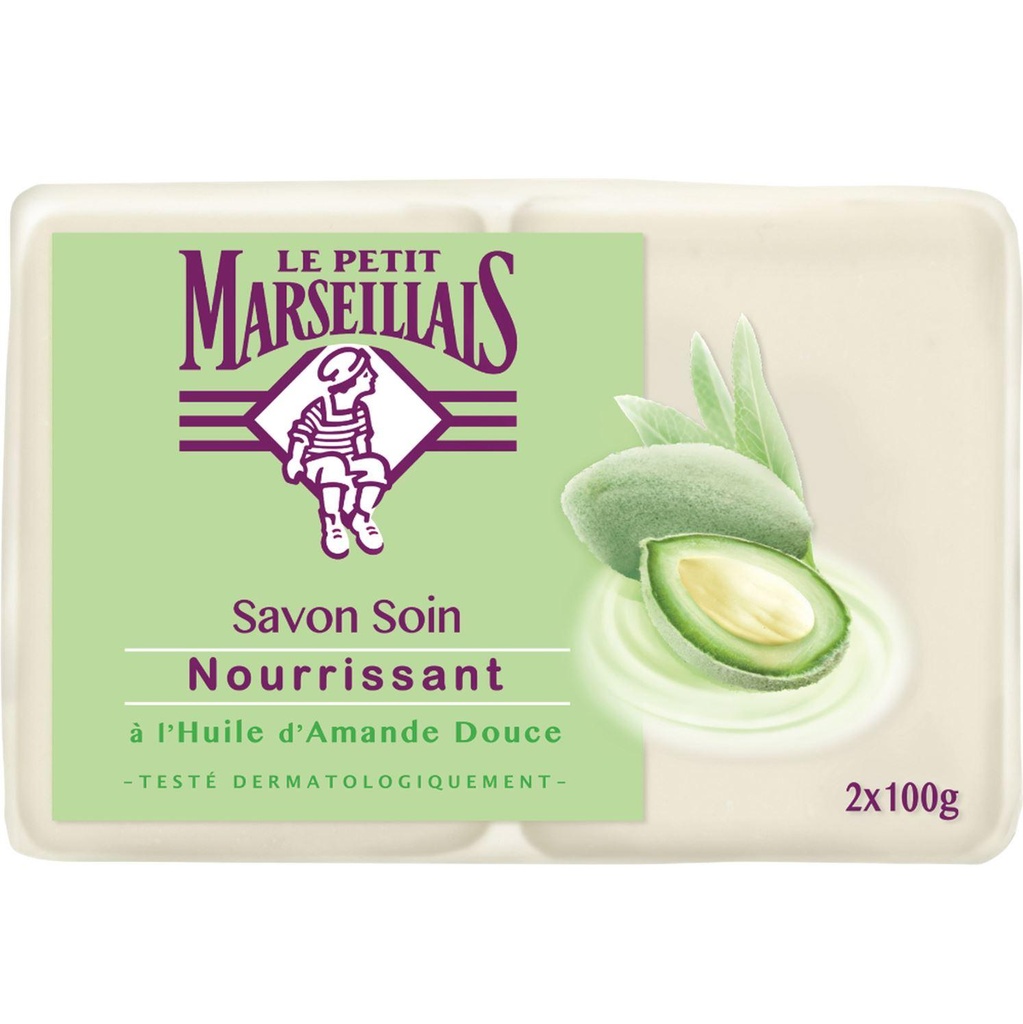 LE PETIT MARSEILLAIS SAVON SOIN NOURRISSANT HUILE AMANDE DOUCE 2X100G
