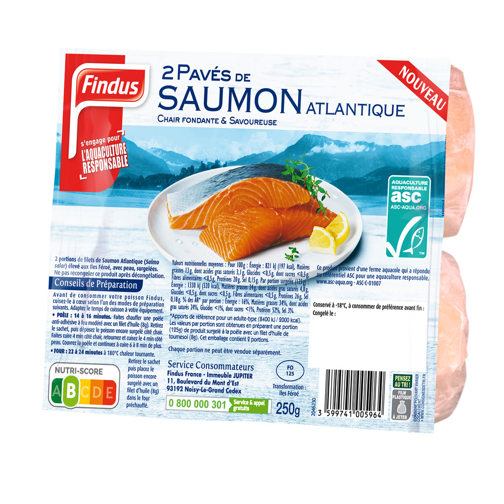 2 Pavés Saumon Atlantique ASC 250g