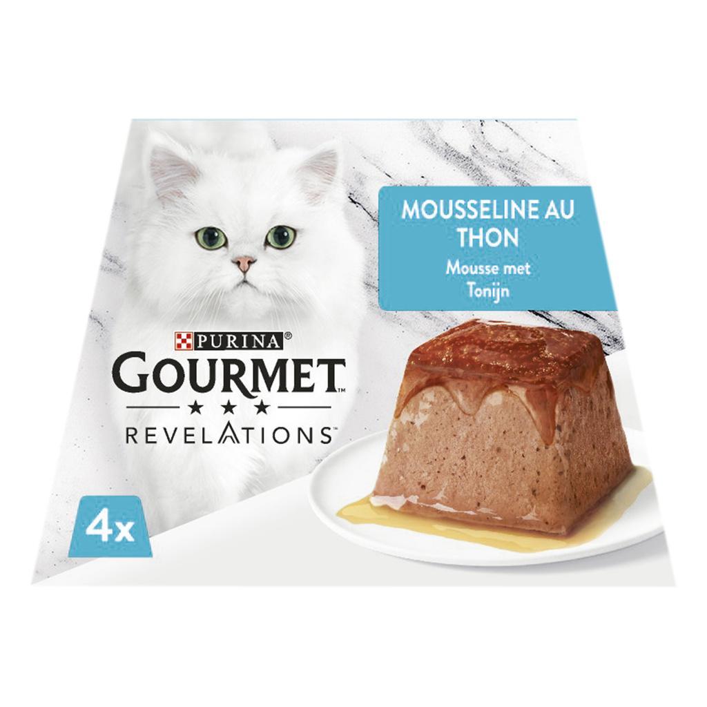 PURINA GOURMET™ REVELATIONS™ Mousseline au Thon nappée de sauce - 4 X 57g - Portions repas pour chats adultes