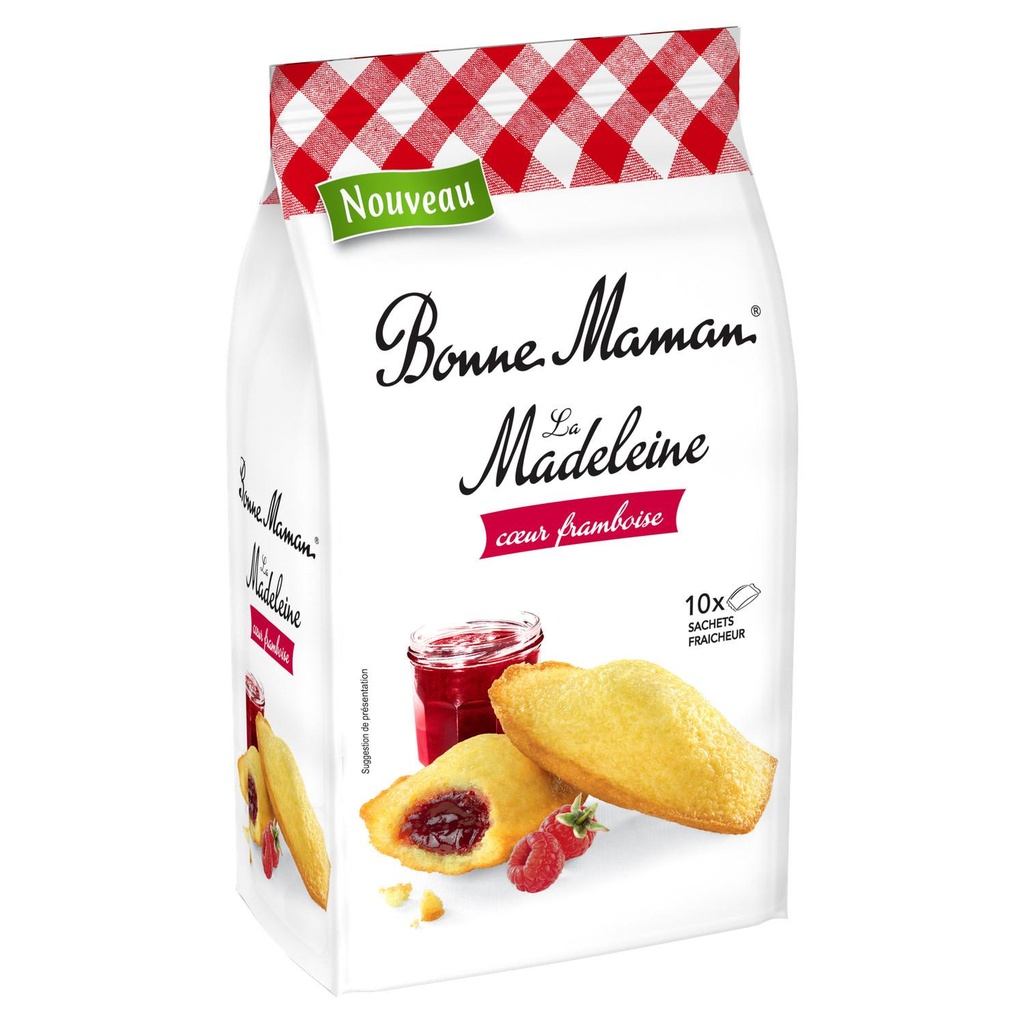 BONNE MAMAN MADELEINE RASPBERRY HEART X10 - 300G
