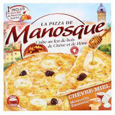 Pizza Chèvre-Miel 380g cuite au feu de bois, surgelée