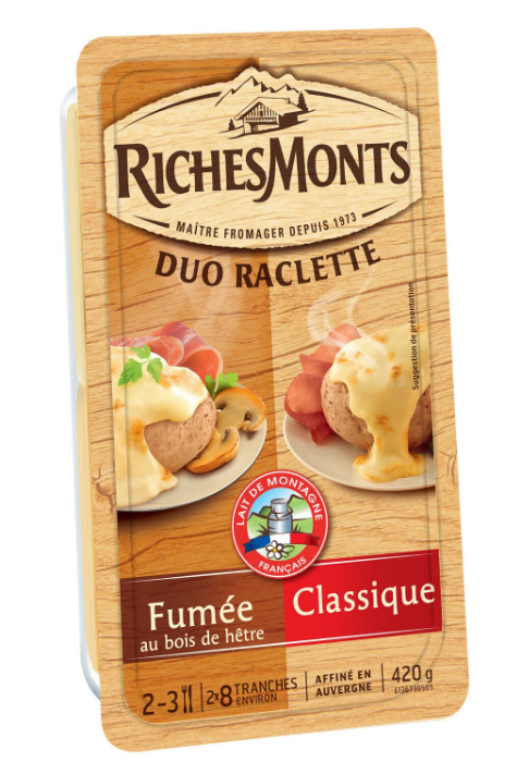 Riches Monts Raclette Duo Classic & Smoked Slices 420g