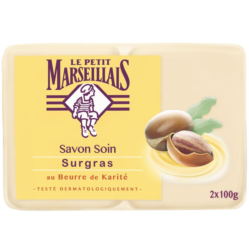 LE PETIT MARSEILLAIS SAVON SOIN SURGRAS BEURRE KARITÉ 2X100G