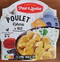 PAUL & LOUISE - Chicken Korma & Rice Tray 300g