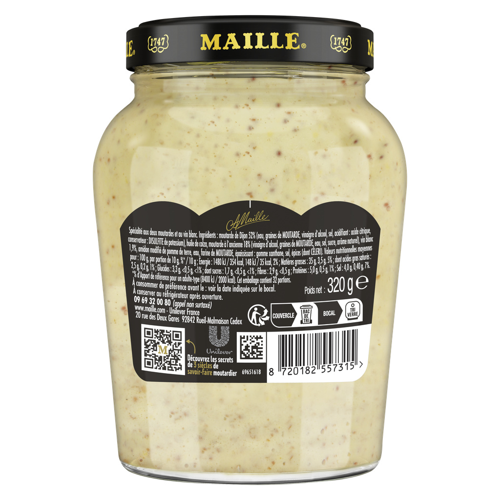 Maille Moutarde Fins Gourmets Bocal 320g