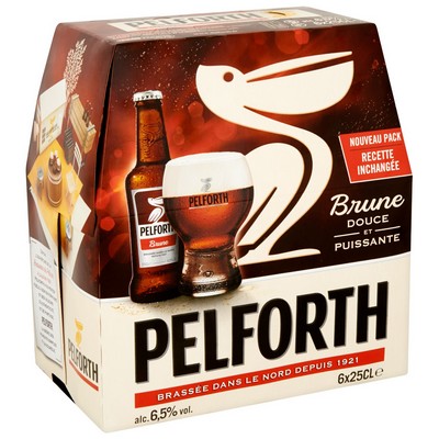Pelforth Bière Brune Brassée dans le Nord 6x25cl 6,5°