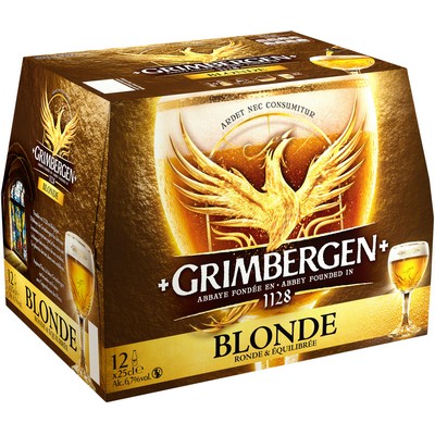 Grimbergen Abbey Beer 12x25cl GRIMBERGEN BLONDE 6.7% ABV
