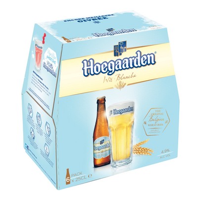 PACK OF 6 BEER CANS 25CL HOEGAARDEN