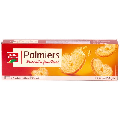 12 Puff Pastry Palmiers Belle France 100g Box