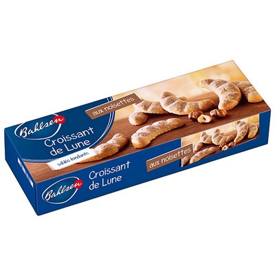 BAHLSEN BISCUITS CROISSANT DE LUNE SABLÉS FONDANTS AUX NOISETTES - LA BOÎTE DE 125G 