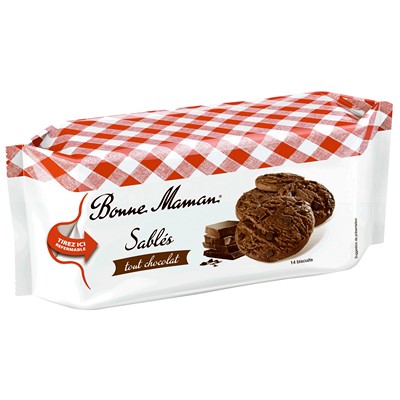 BONNE MAMAN - ALL CHOCOLATE SHORTBREAD BISCUITS X14 - 150G PACKET