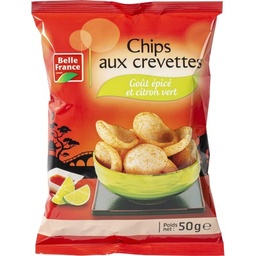 [20772] CHIPS AUX CREVETTES GOUT EPICE CITRON VERT 50G