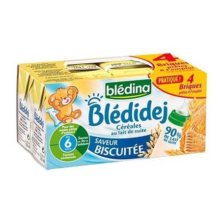 [53819] BLEDINA BLEDIDEJ Saveur Biscuit 4x250ml Dès 6 Mois
