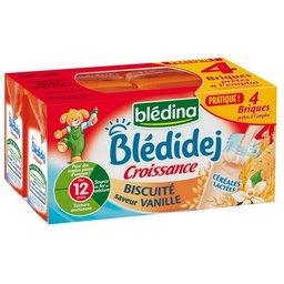 [59917] BLEDINA BLEDIDEJ Croissance Biscuité Saveur Vanille 4x250ml Dès 12 Mois