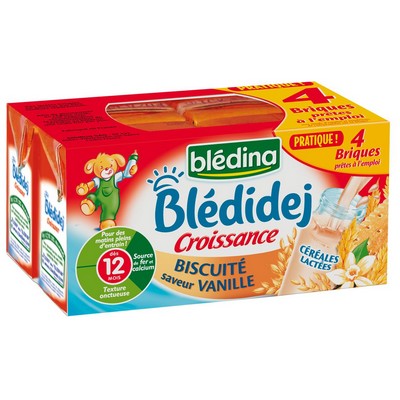 [59917] BLEDINA BLEDIDEJ Growth Biscuity Vanilla Flavour 4x250ml From 12 Months