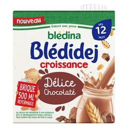 [33139] BLEDINA BLEDIDEJ Croissance Délice Chocolaté 500ml Dès 12 mois