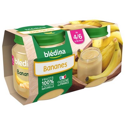 [58325] BLEDINA POTS FRUITS Mon 1er Petit Pot Bananes 2x130g Dès 4/6 mois