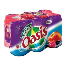 [32758] OASIS POMME CASSIS FRAMBOISE BOITE SLIM 6X33CL