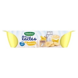 [33132] BLEDINA Mini lactés Banane 6x55g Dès 6 mois