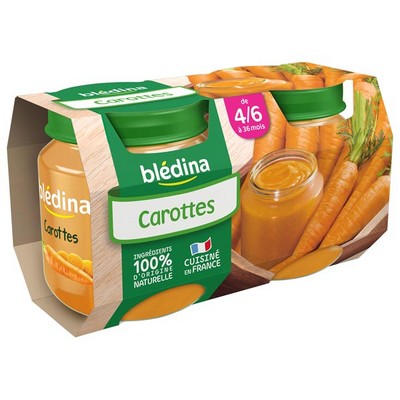 [46323] BLEDINA Mon 1er Petit Pot Carottes 2x130g Dès 4/6 mois